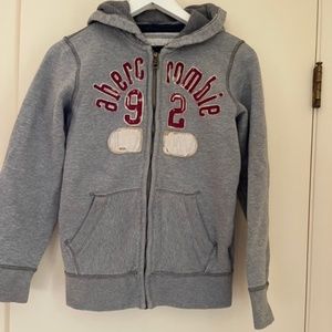 Abercrombie & Fitch A&F Grey Zip Up Hoodie Medium